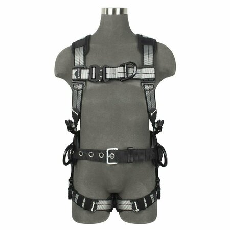 SAFEWAZE PRO+ Slate Construction Harness: Alu 3D, Alu QC Chest, Alu FD, Alu QC Legs PRO58